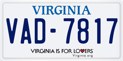 VA license plate VAD7817