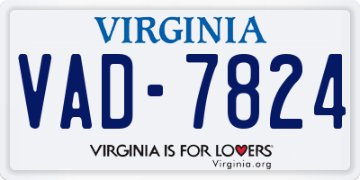 VA license plate VAD7824