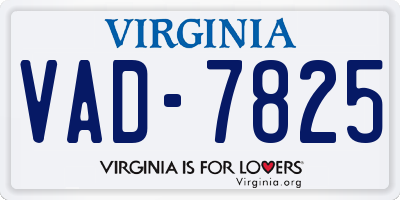 VA license plate VAD7825