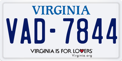 VA license plate VAD7844