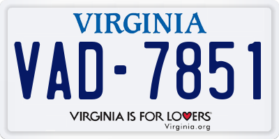 VA license plate VAD7851