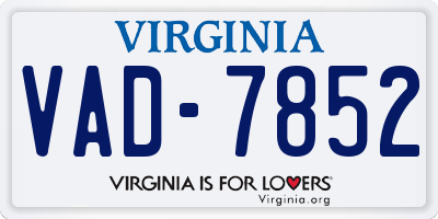VA license plate VAD7852