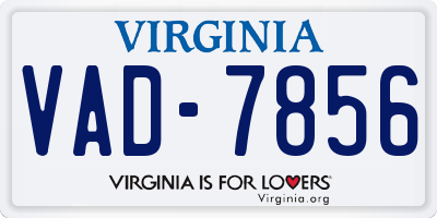 VA license plate VAD7856
