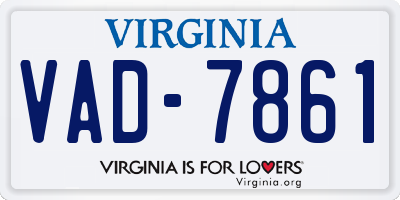 VA license plate VAD7861