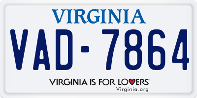 VA license plate VAD7864