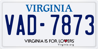 VA license plate VAD7873