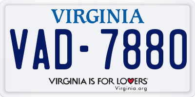 VA license plate VAD7880