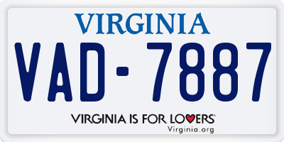 VA license plate VAD7887