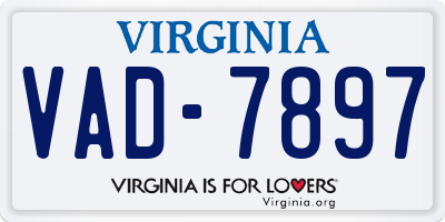 VA license plate VAD7897