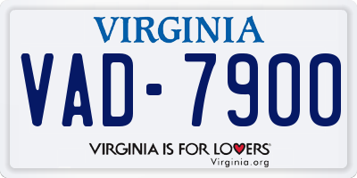 VA license plate VAD7900