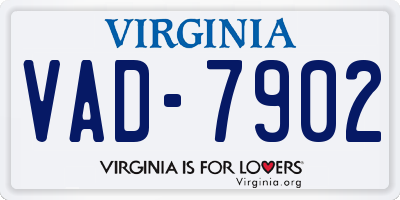 VA license plate VAD7902