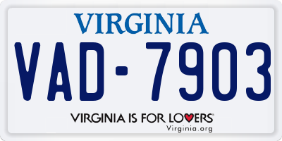 VA license plate VAD7903