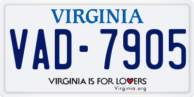 VA license plate VAD7905