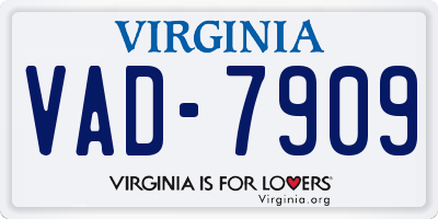 VA license plate VAD7909