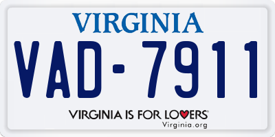 VA license plate VAD7911