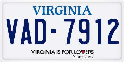 VA license plate VAD7912