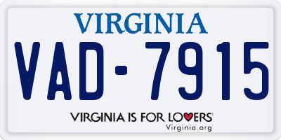 VA license plate VAD7915