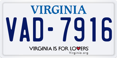 VA license plate VAD7916