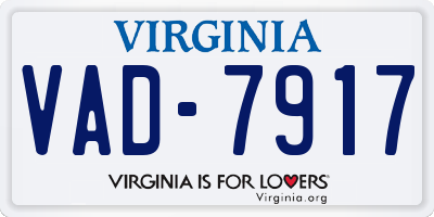 VA license plate VAD7917