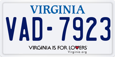 VA license plate VAD7923