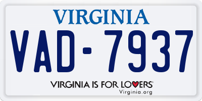 VA license plate VAD7937