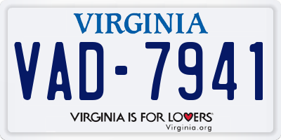 VA license plate VAD7941