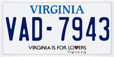 VA license plate VAD7943