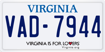 VA license plate VAD7944