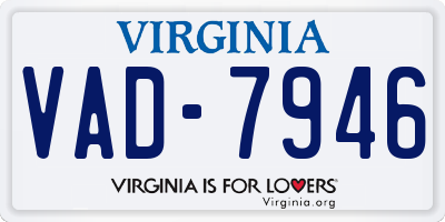VA license plate VAD7946