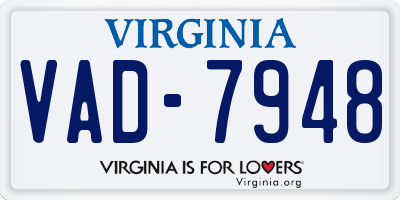 VA license plate VAD7948