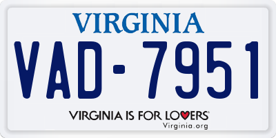 VA license plate VAD7951