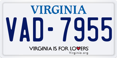 VA license plate VAD7955
