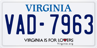 VA license plate VAD7963