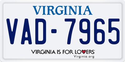 VA license plate VAD7965