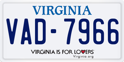 VA license plate VAD7966