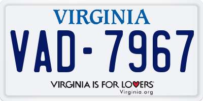VA license plate VAD7967