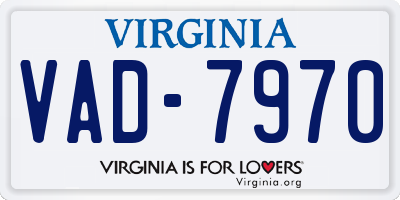VA license plate VAD7970