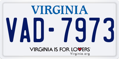 VA license plate VAD7973