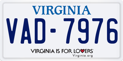 VA license plate VAD7976