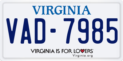 VA license plate VAD7985