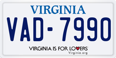 VA license plate VAD7990