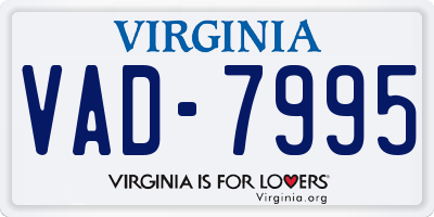 VA license plate VAD7995