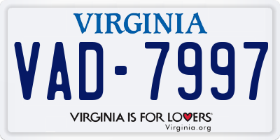VA license plate VAD7997