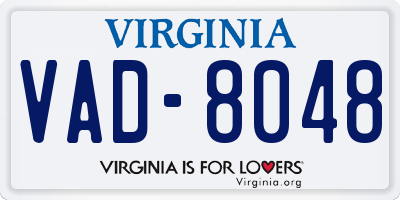 VA license plate VAD8048
