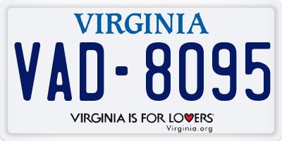 VA license plate VAD8095