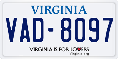 VA license plate VAD8097