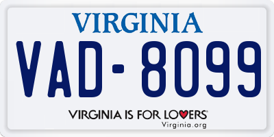 VA license plate VAD8099