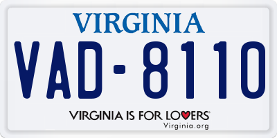 VA license plate VAD8110