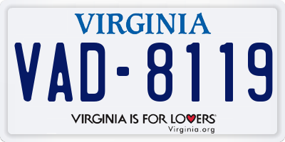 VA license plate VAD8119