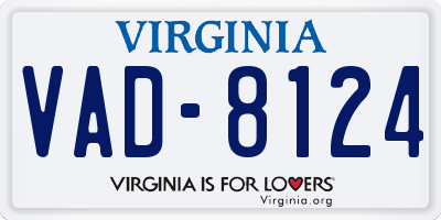 VA license plate VAD8124